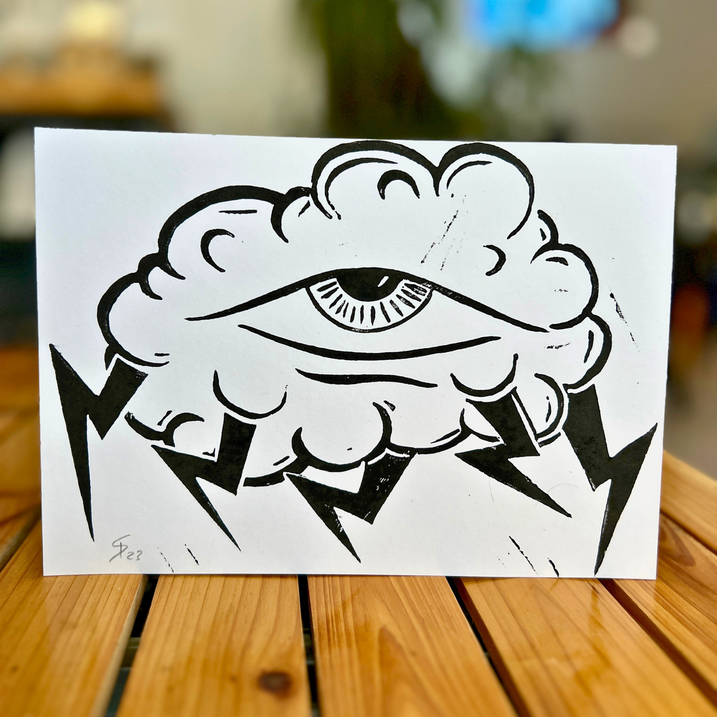 Bild "Eye Of The Thunder" Linolschnitt A5