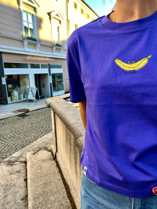 T-Shirt „Smile“ Frauen in lila