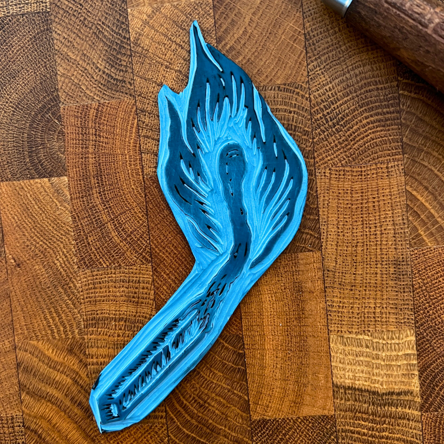 Bild "I Burn For You" Linolschnitt A6