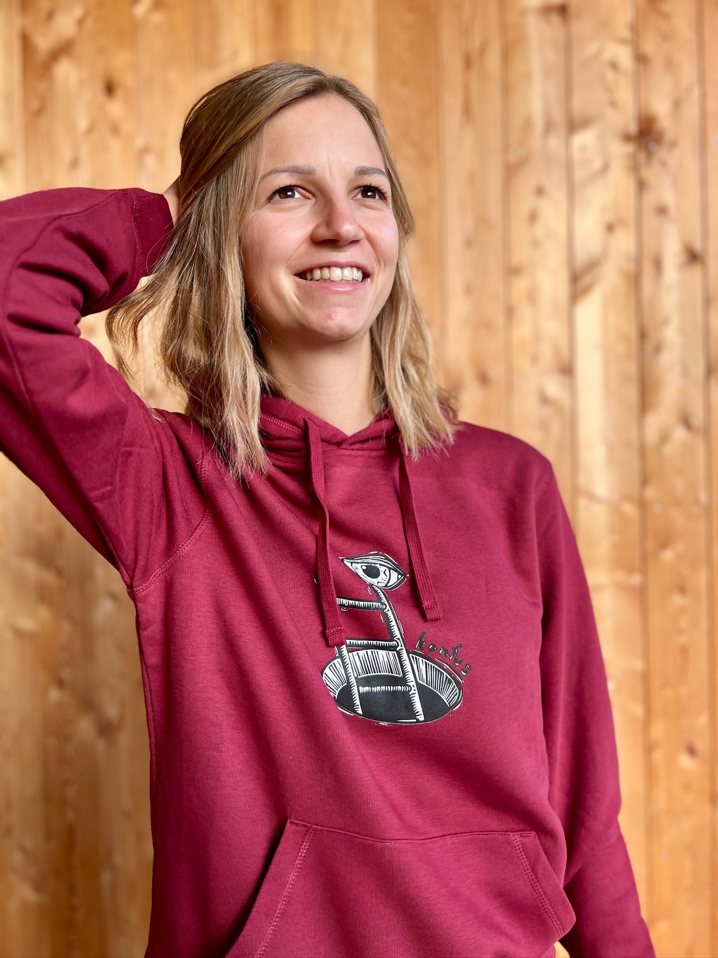 Hoodie Unisex in burgunderrot "Better watch out"
