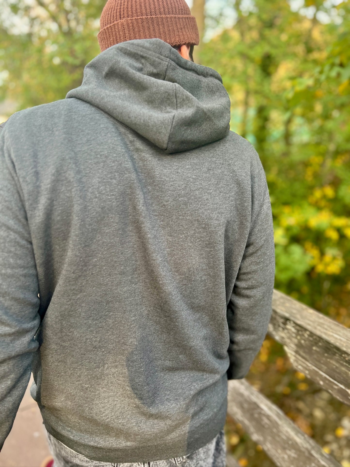 Hoodie Unisex in dunkelgrau meliert "Better watch out"