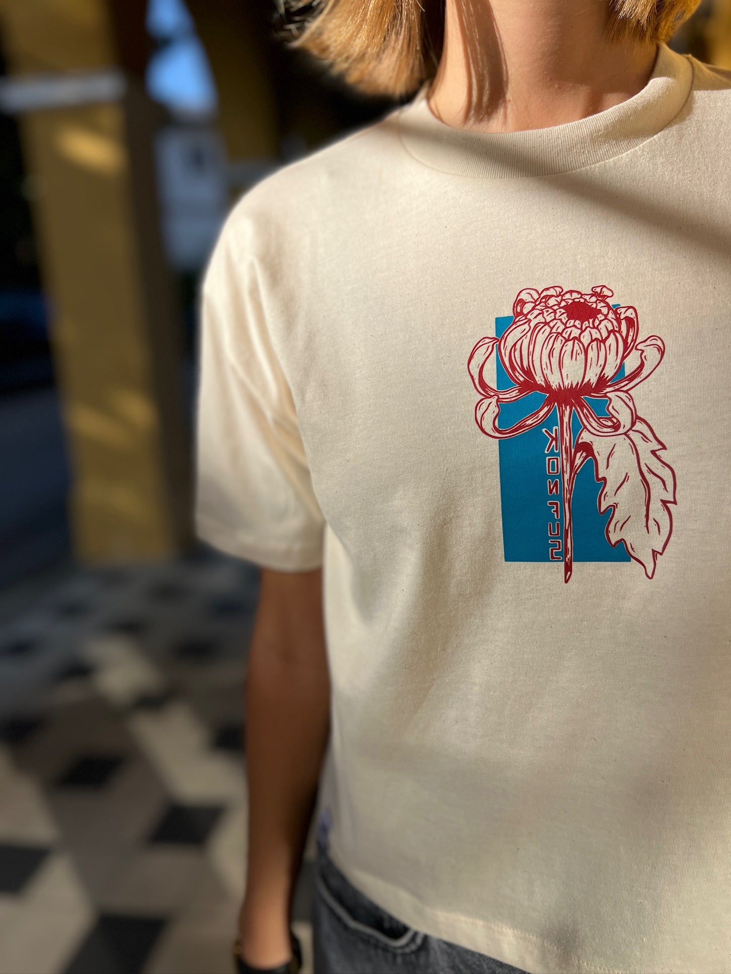T-Shirt „Chrysantheme“ Frauen in naturweiß