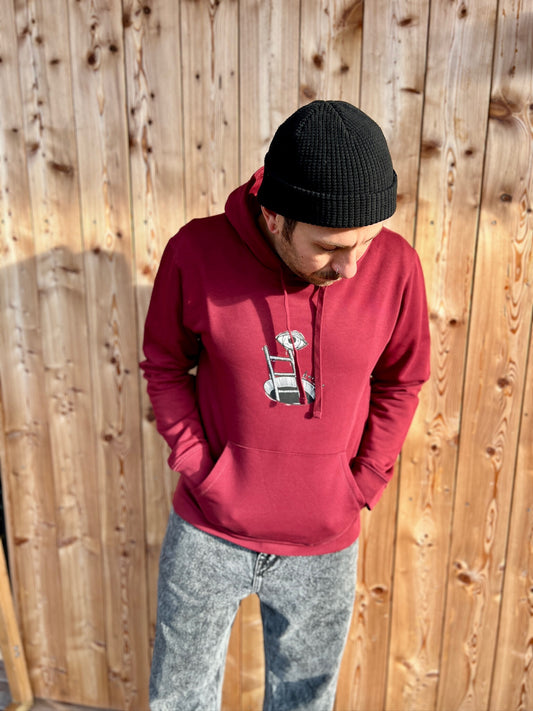 Hoodie Unisex in burgunderrot "Better watch out"