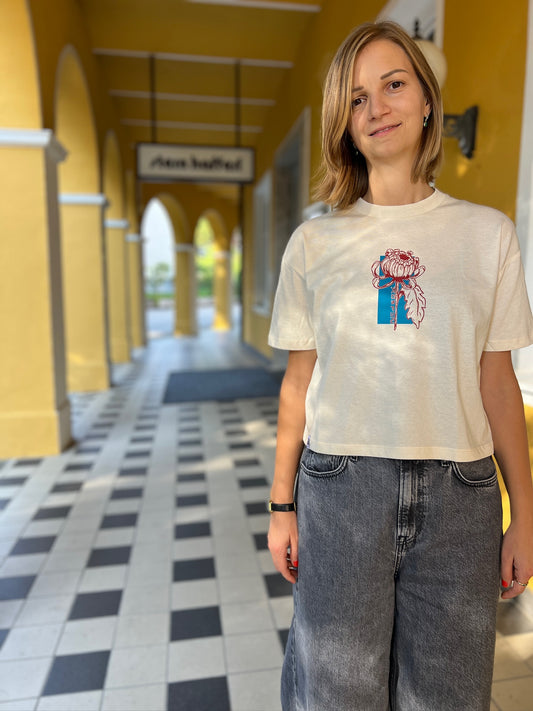 T-Shirt „Chrysantheme“ Frauen in naturweiß