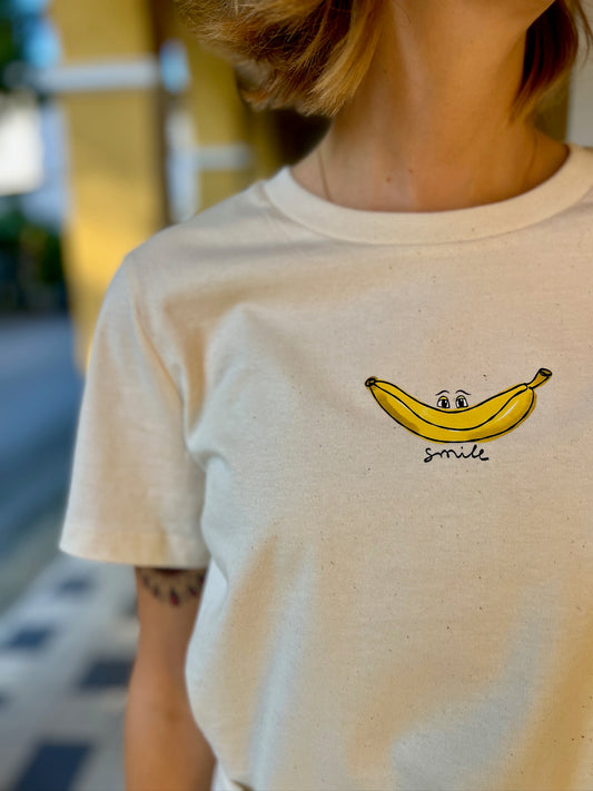 T-Shirt „Smile“ Frauen in naturweiß