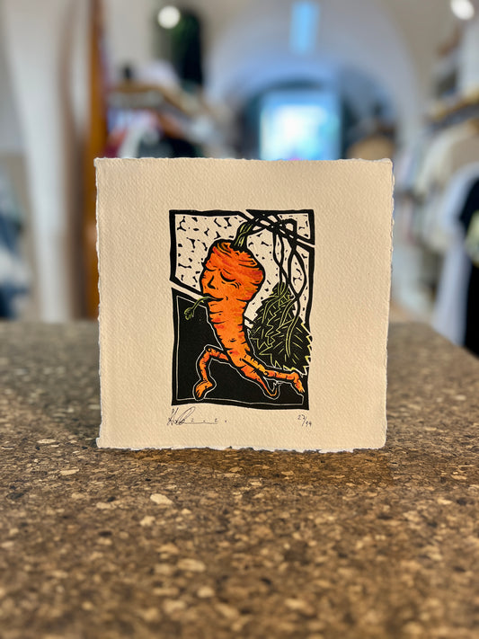 "Karotte" Linolschnitt 20x20cm