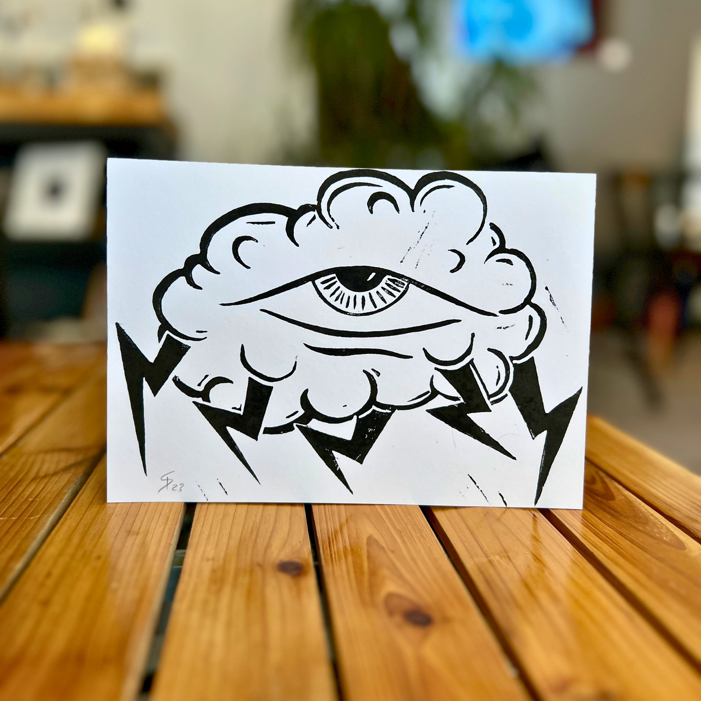Bild "Eye Of The Thunder" Linolschnitt A5