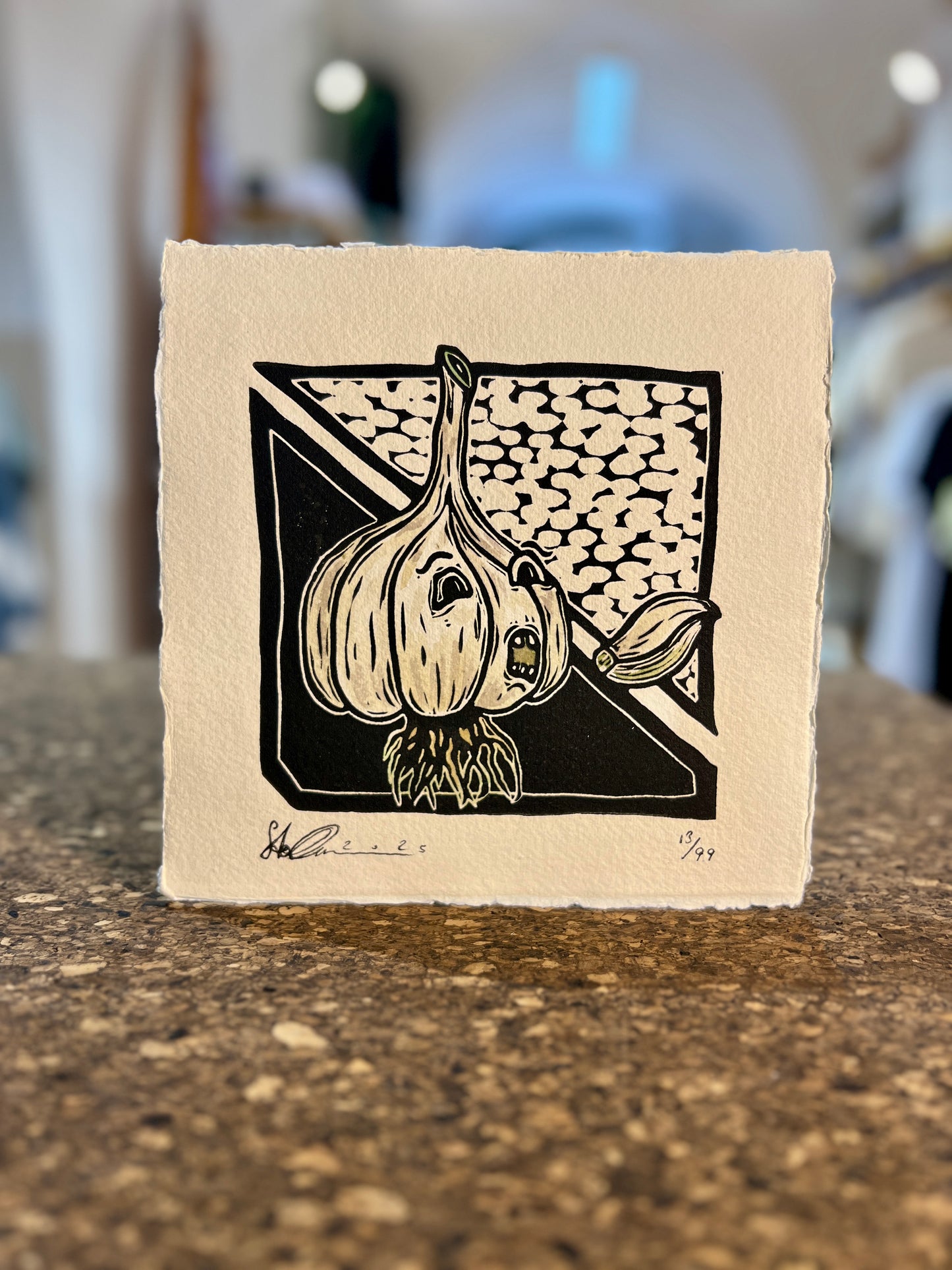 "Gary Garlic" Linolschnitt 20x20cm