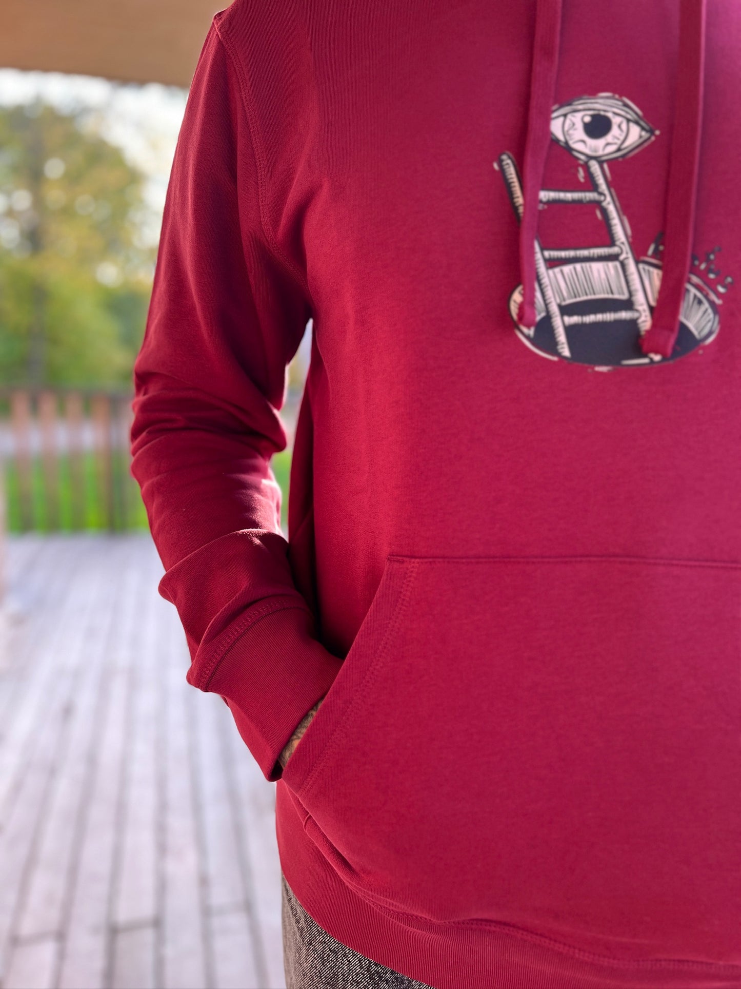 Hoodie Unisex in burgunderrot "Better watch out"
