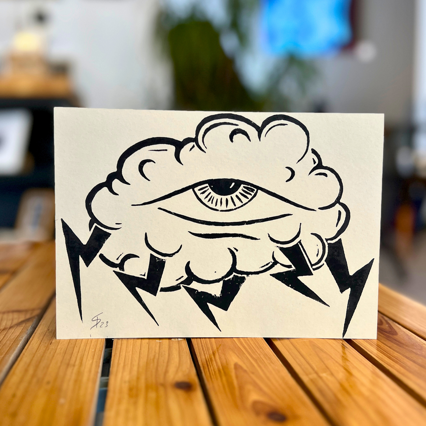 Bild "Eye Of The Thunder" Linolschnitt A5