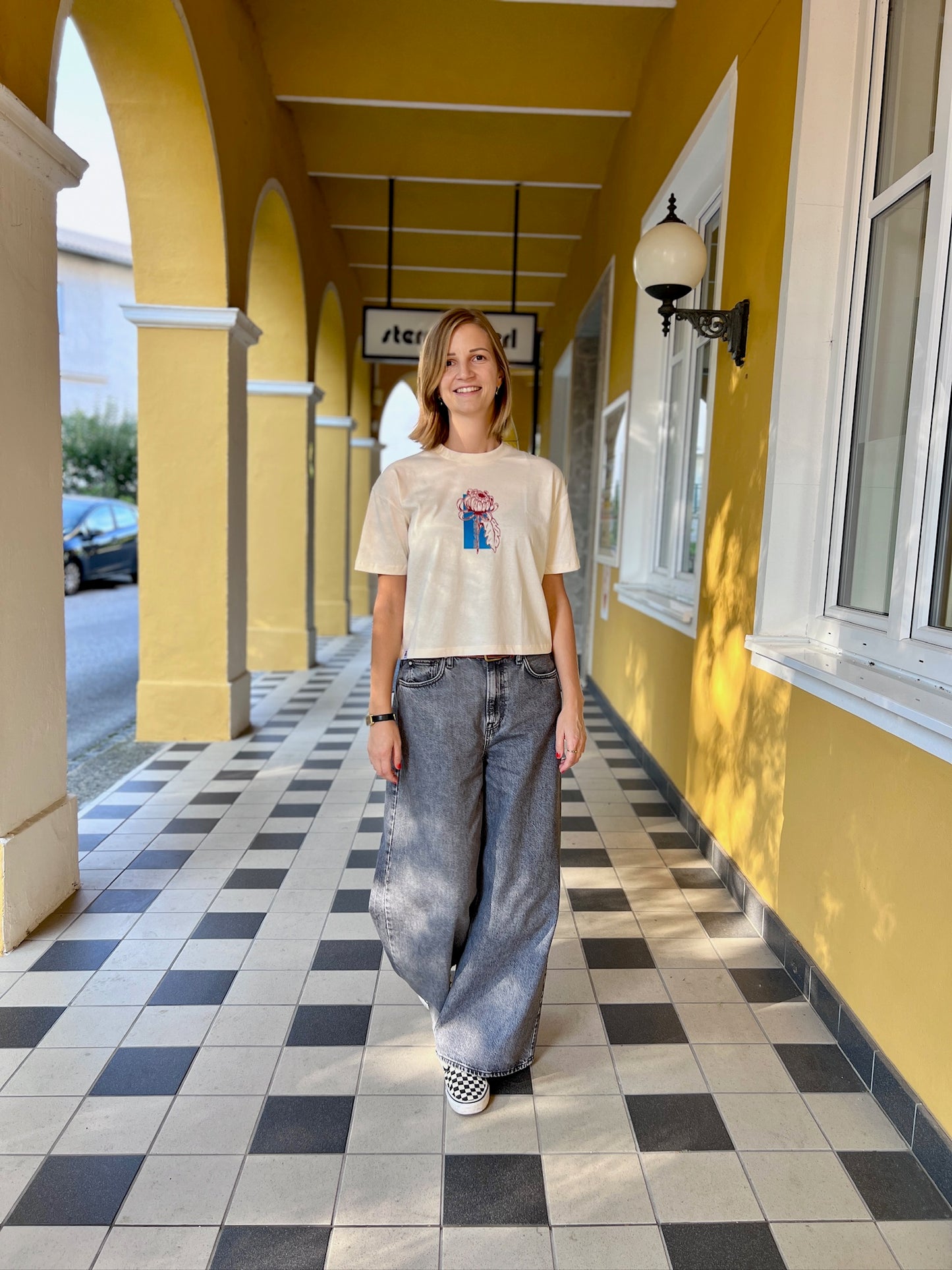 T-Shirt „Chrysantheme“ Frauen in naturweiß