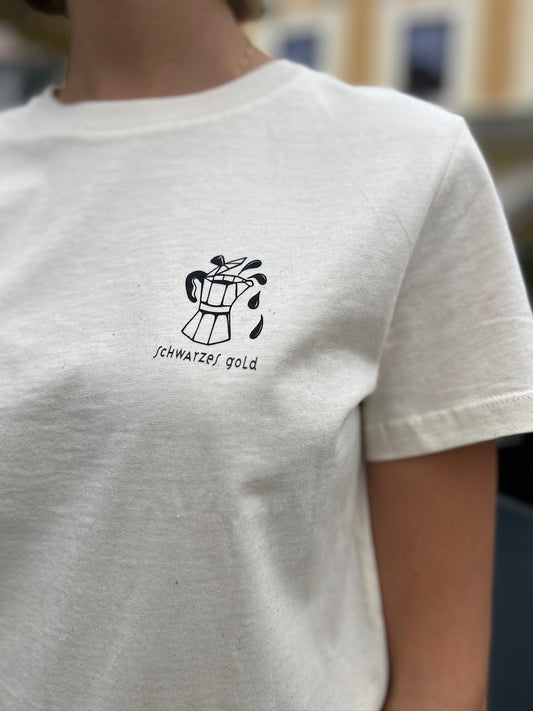 T-Shirt „Schwarzes Gold“ Frauen in naturweiß