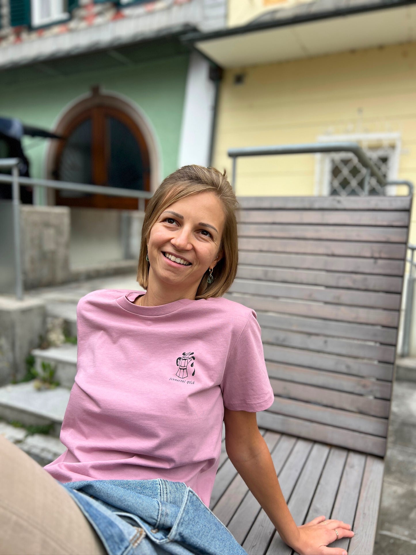 T-Shirt „Schwarzes Gold“ Frauen pinkish