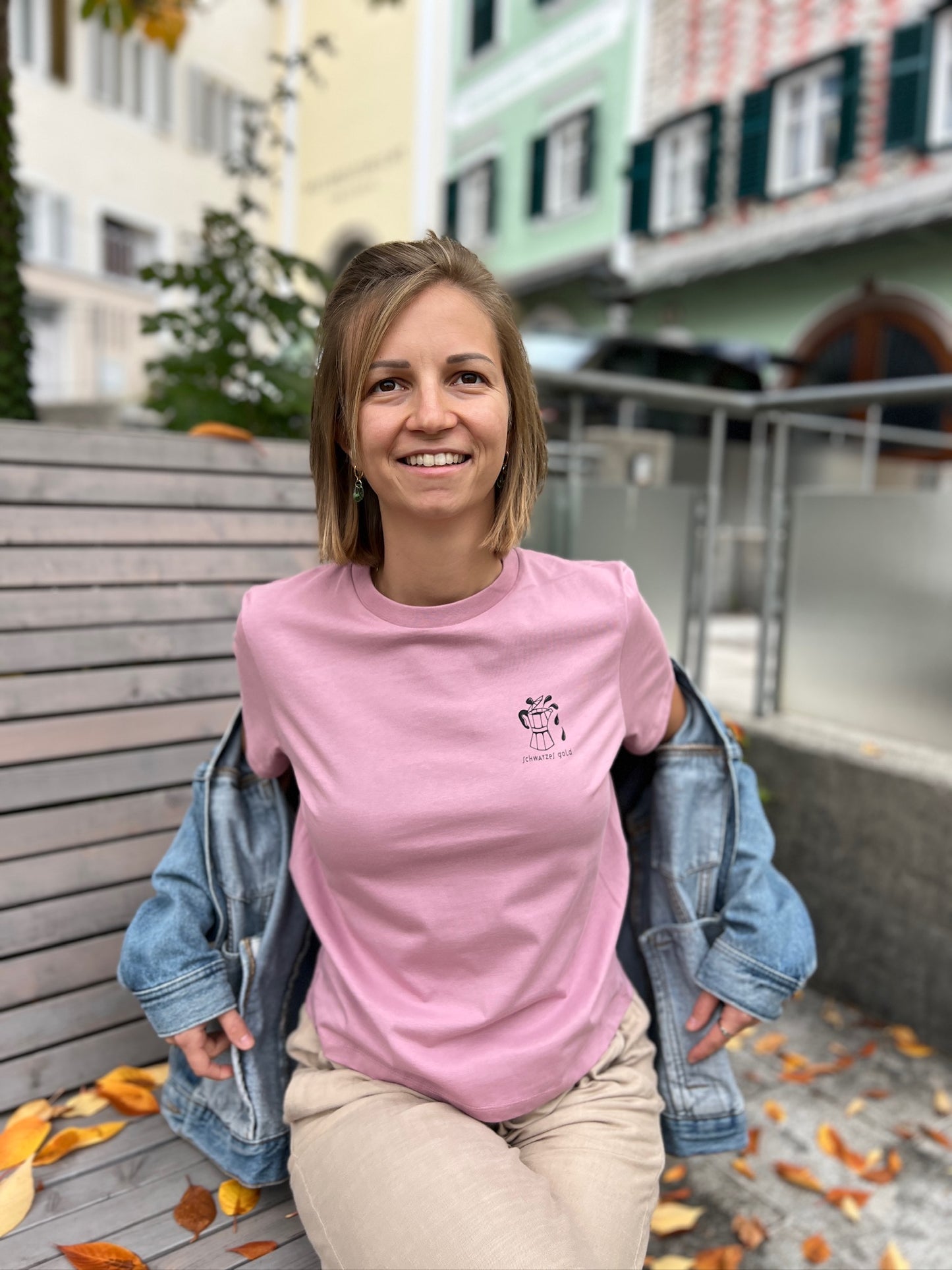 T-Shirt „Schwarzes Gold“ Frauen pinkish