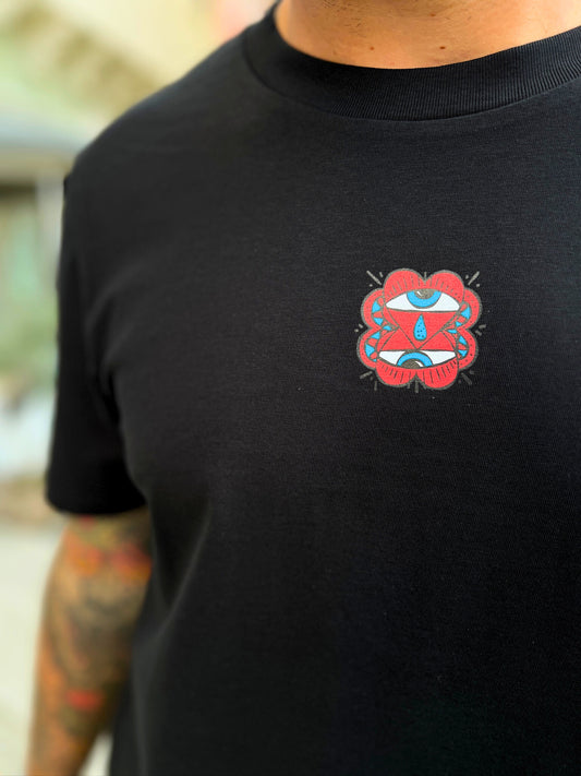 fair T-Shirt „Crying Heart“ Unisex in schwarz