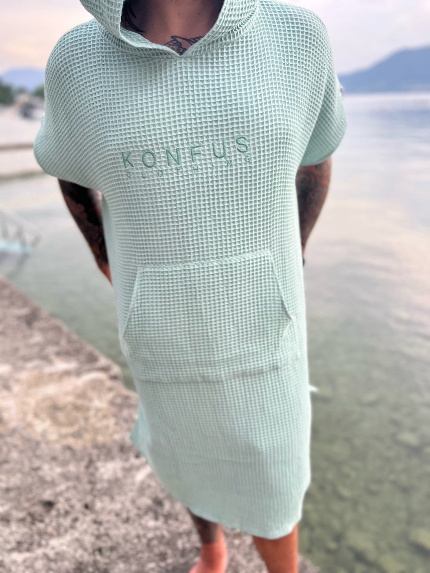 Beachponcho Lime Green Unisex - konfus clothing
