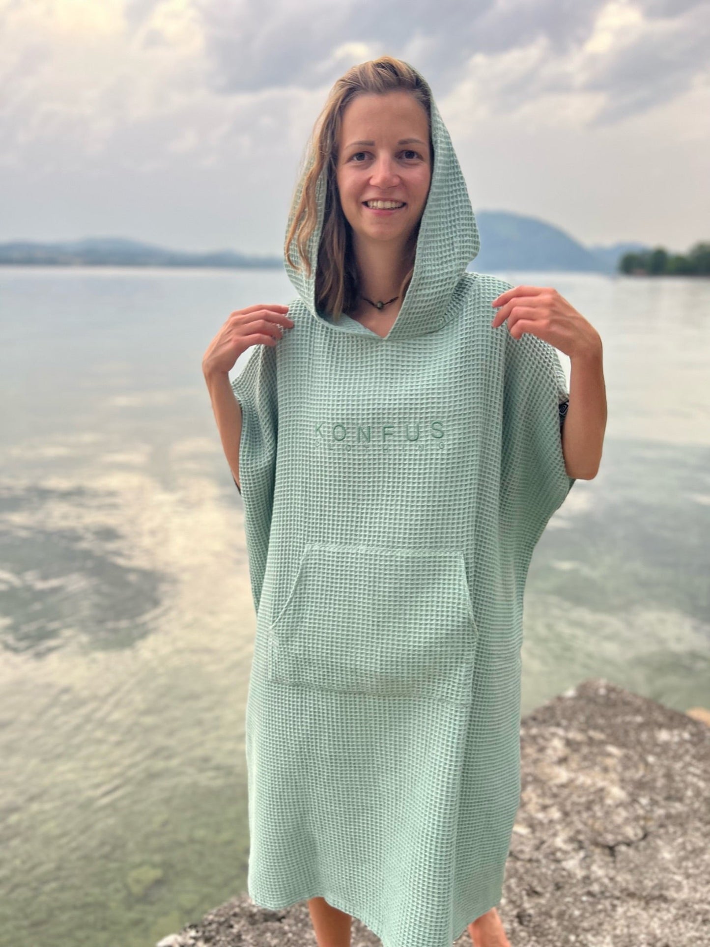 Beachponcho Lime Green Unisex - konfus clothing