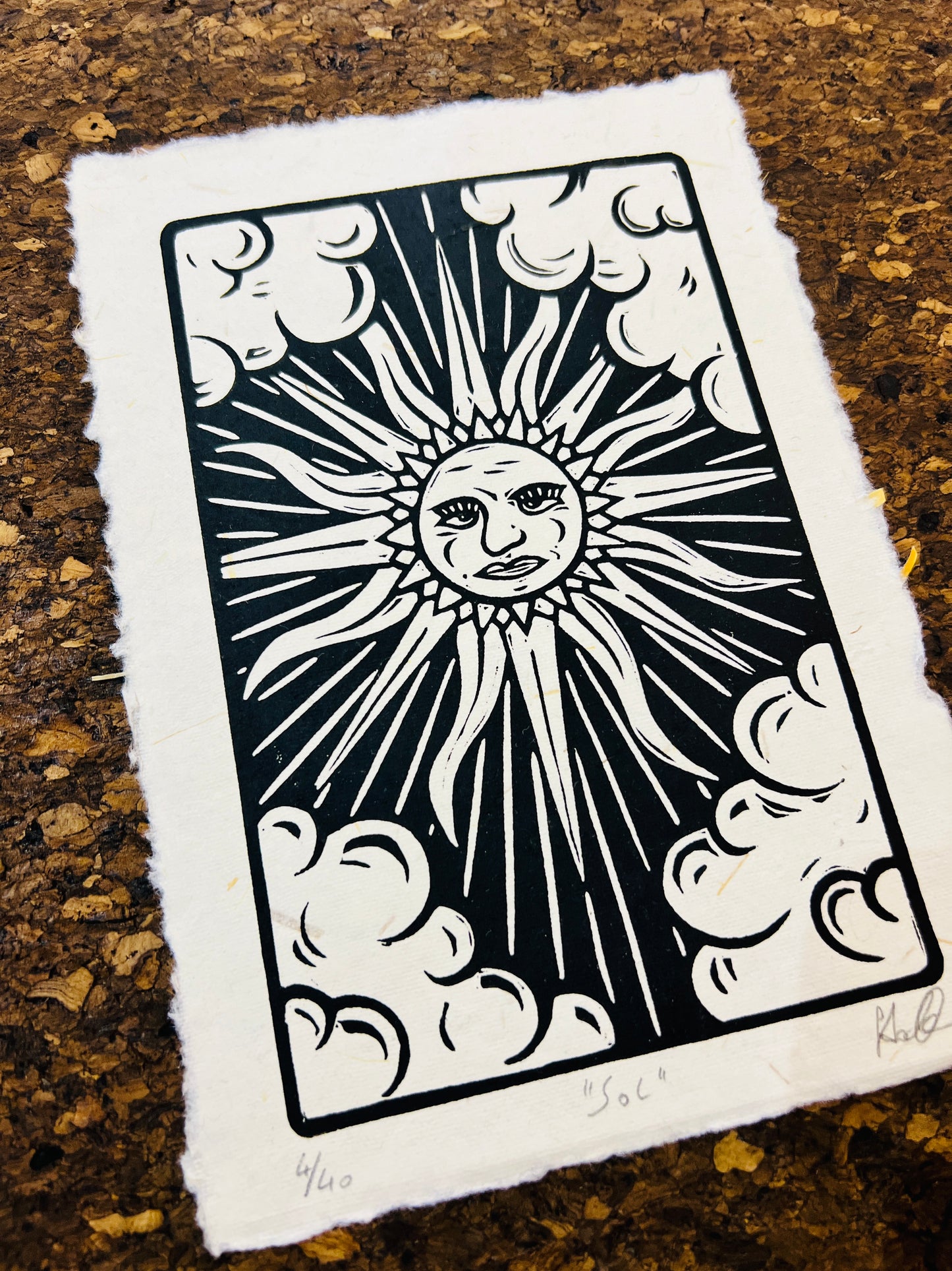 "Sol" Linolschnitt A5