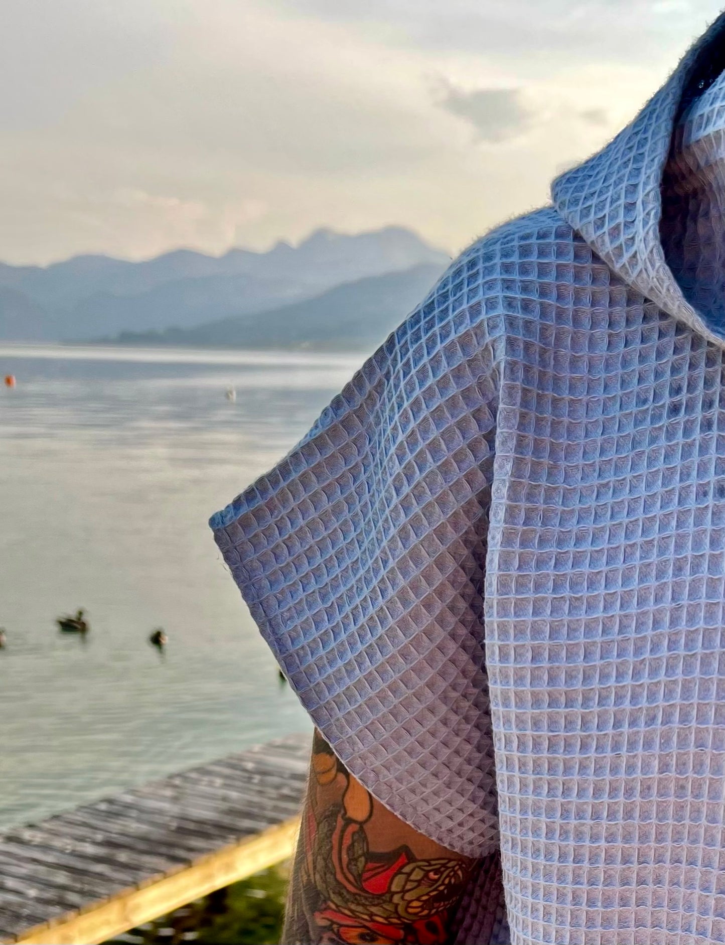 Beachponcho blau Unisex aus Österreich