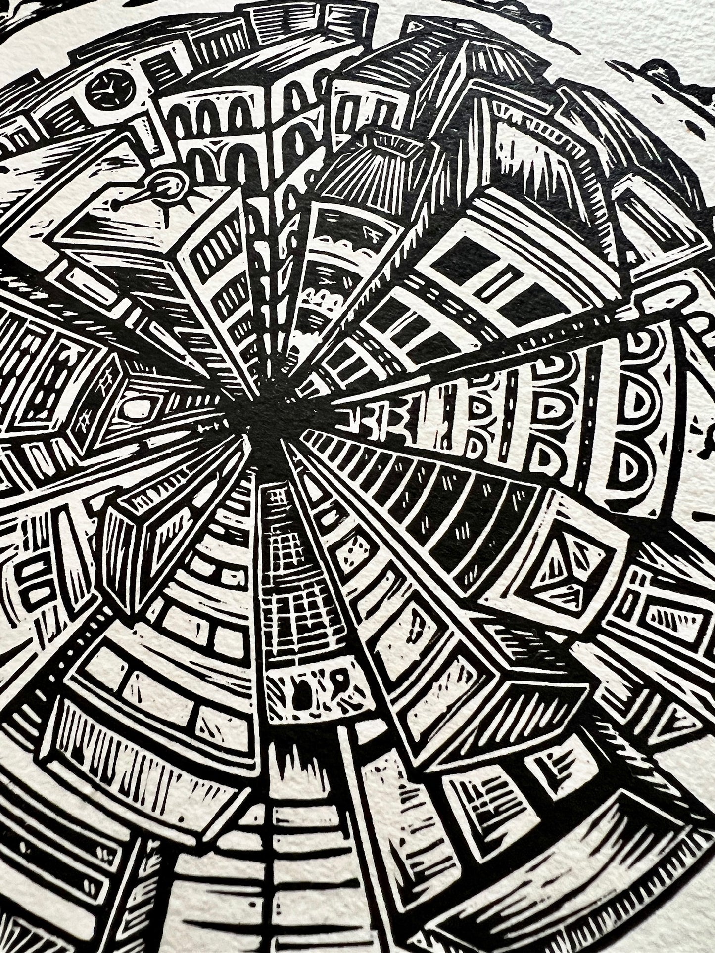 Bild "Concrete Jungle" Linolschnitt 20x20cm