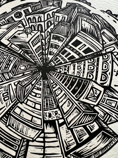 Bild "Concrete Jungle" Linolschnitt 20x20cm