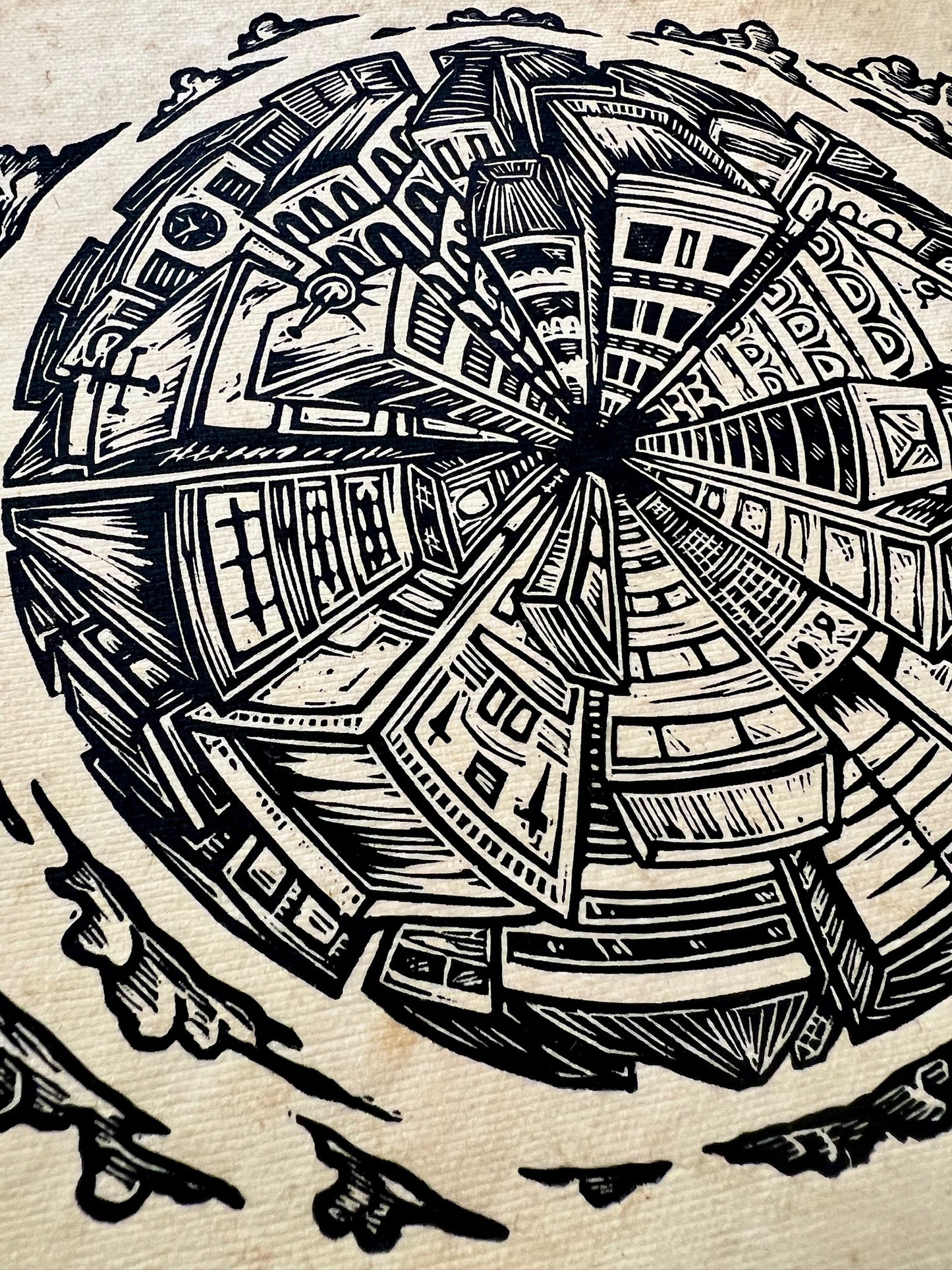 Bild "Concrete Jungle" Linolschnitt 20x20cm