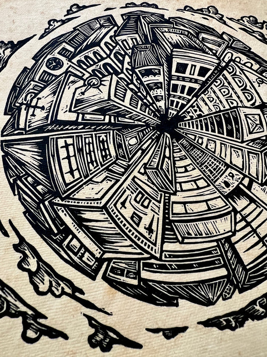 Bild "Concrete Jungle" Linolschnitt 20x20cm