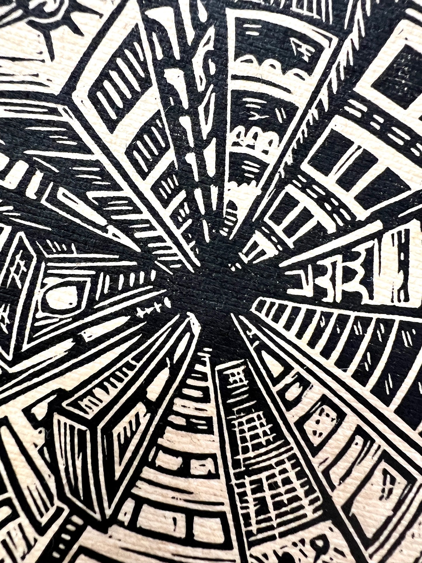 Bild "Concrete Jungle" Linolschnitt 20x20cm