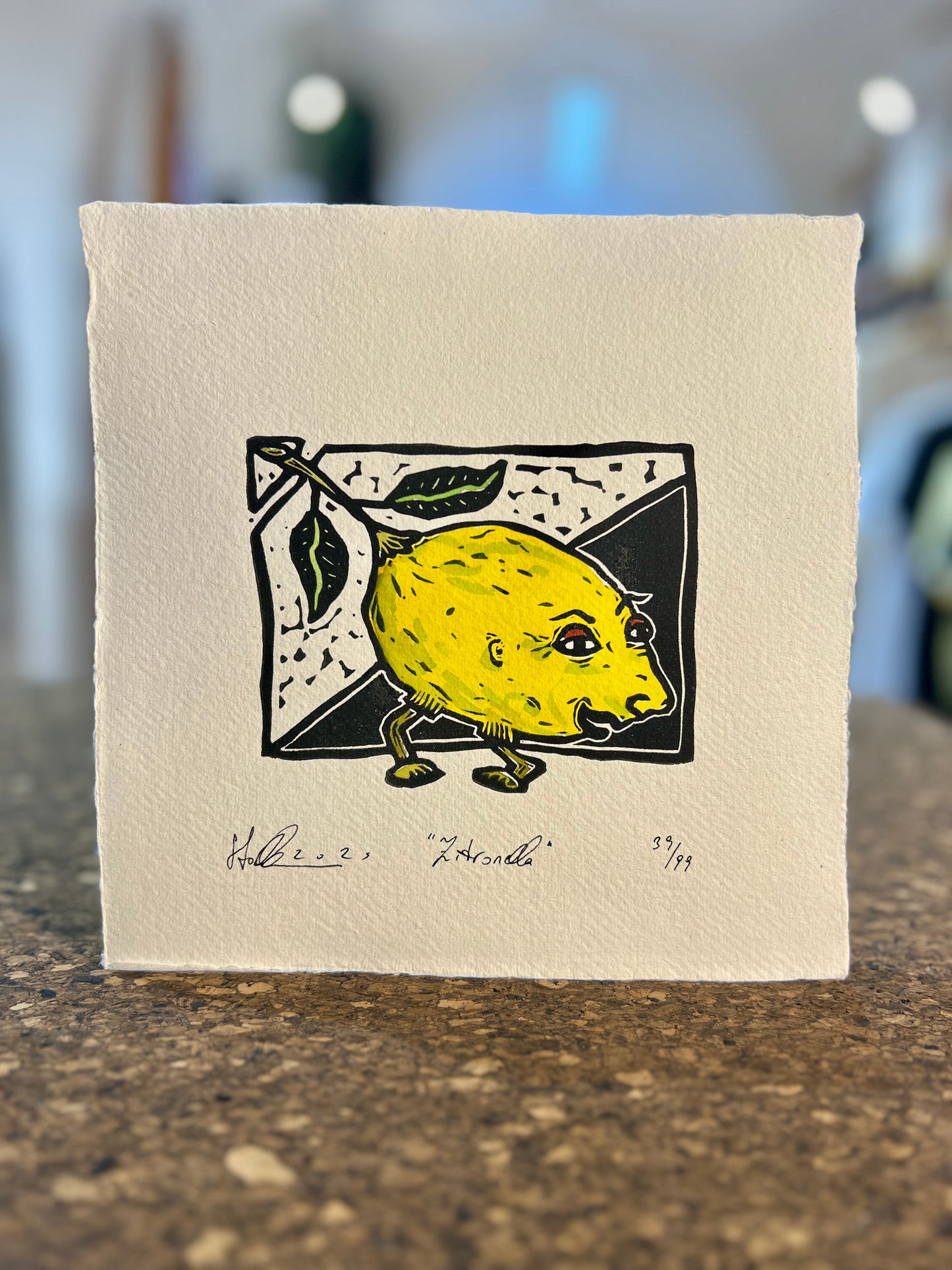 "Zitronella" Linolschnitt 20x20cm