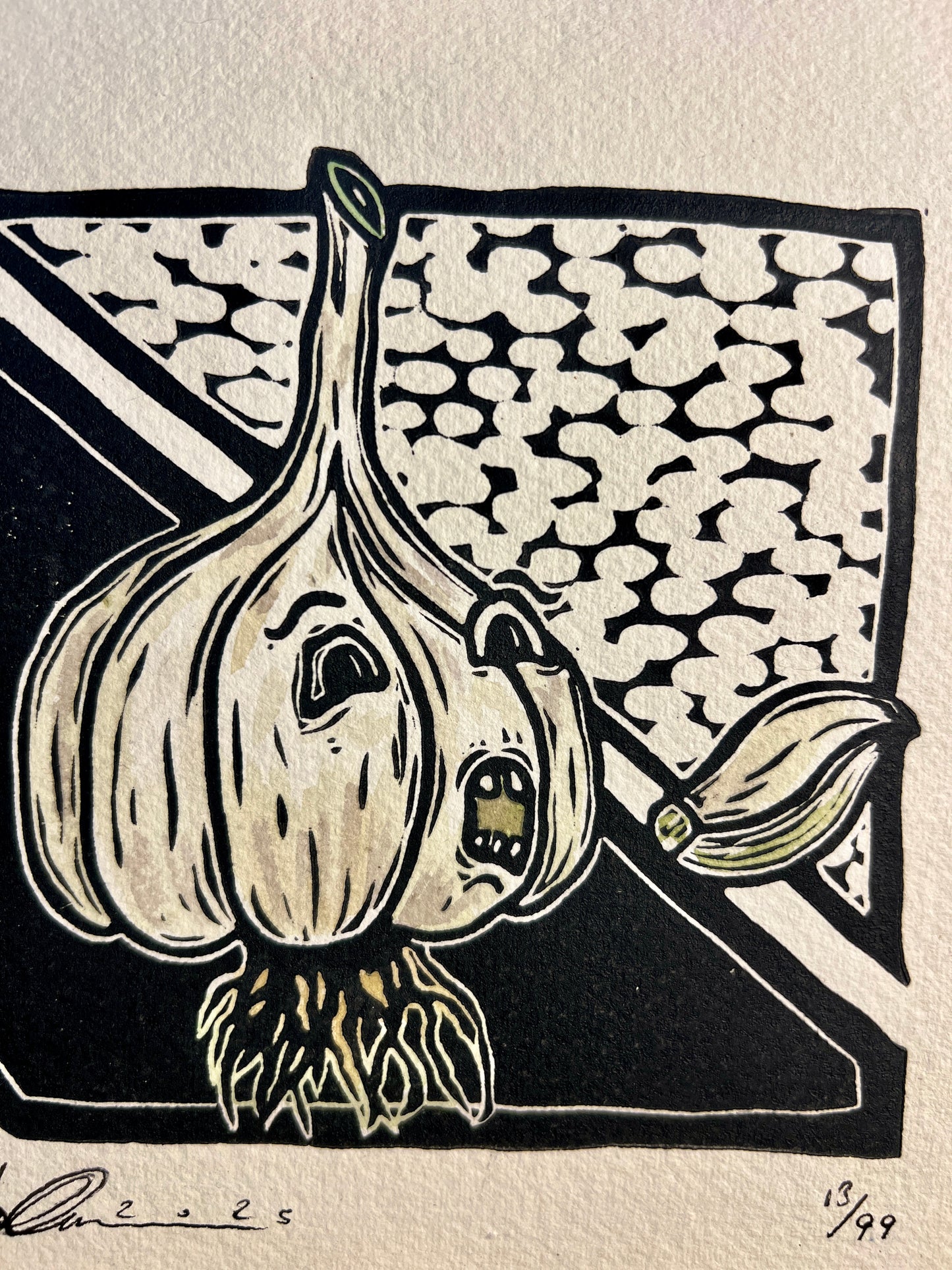 "Gary Garlic" Linolschnitt 20x20cm