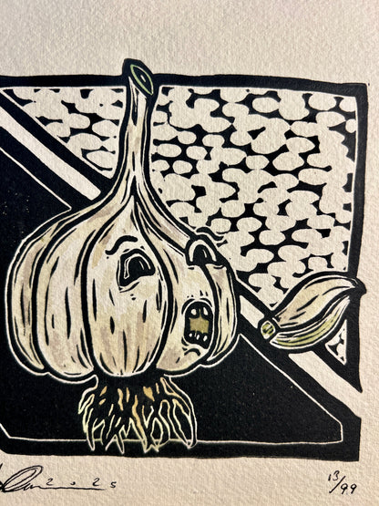 "Gary Garlic" Linolschnitt 20x20cm