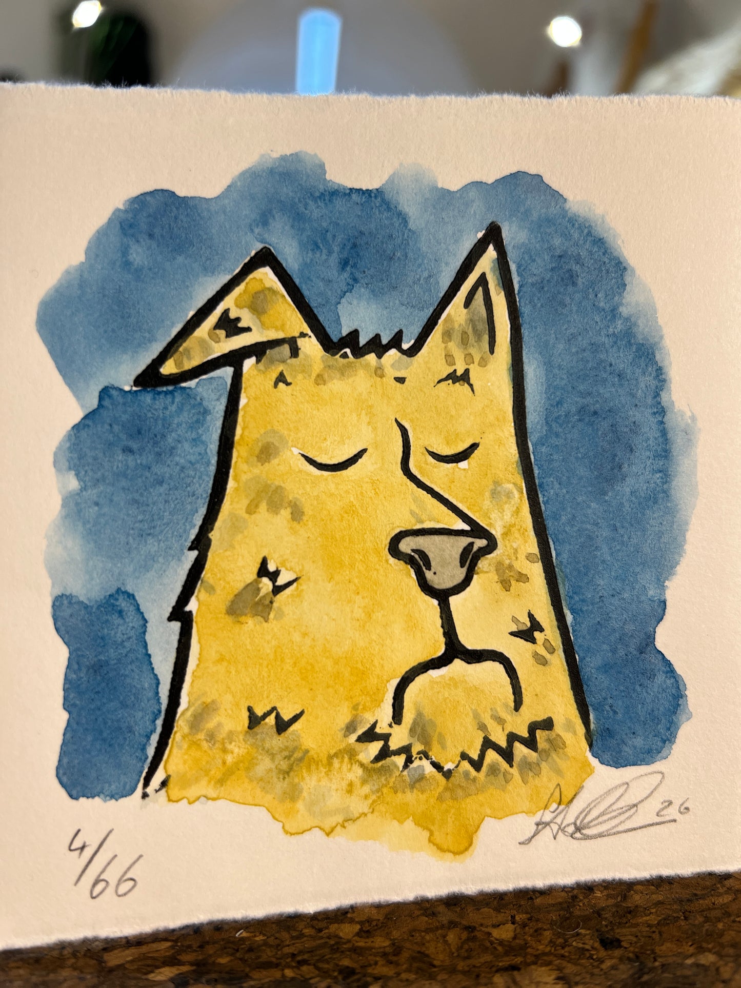 "Doggo" Linolschnitt 10x10cm