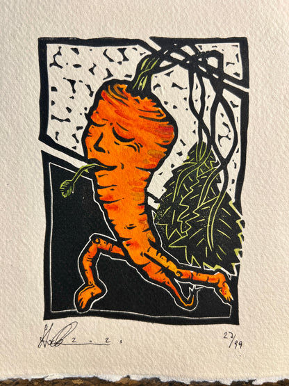 "Karotte" Linolschnitt 20x20cm