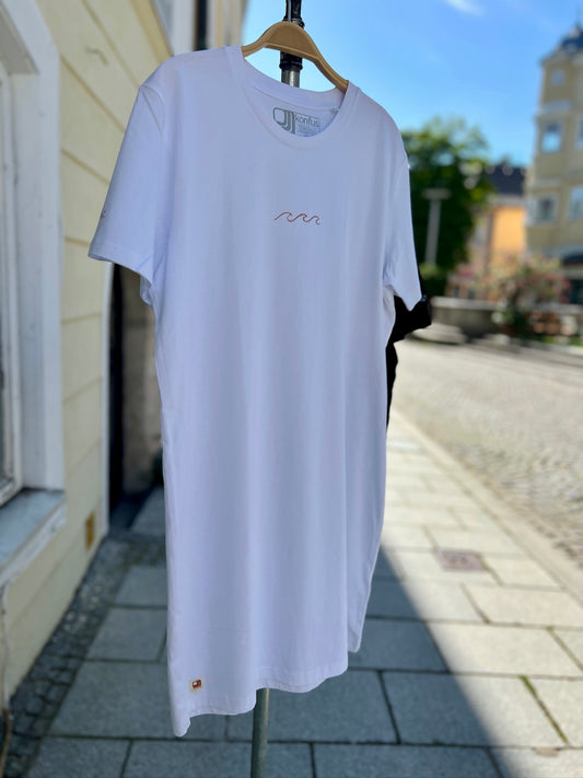 T-Shirt Kleid aus Biobaumwolle in Weiß