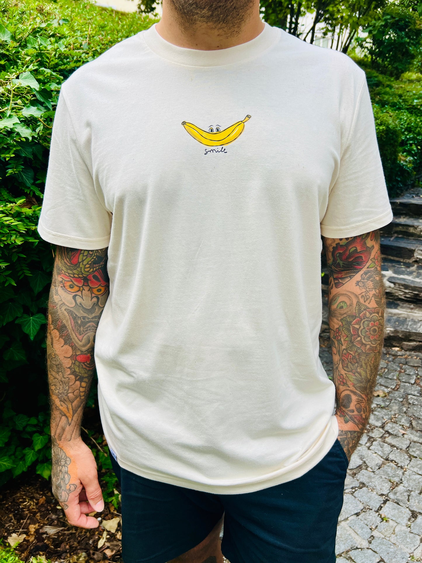 T-Shirt "Smile" Unisex in naturweiß