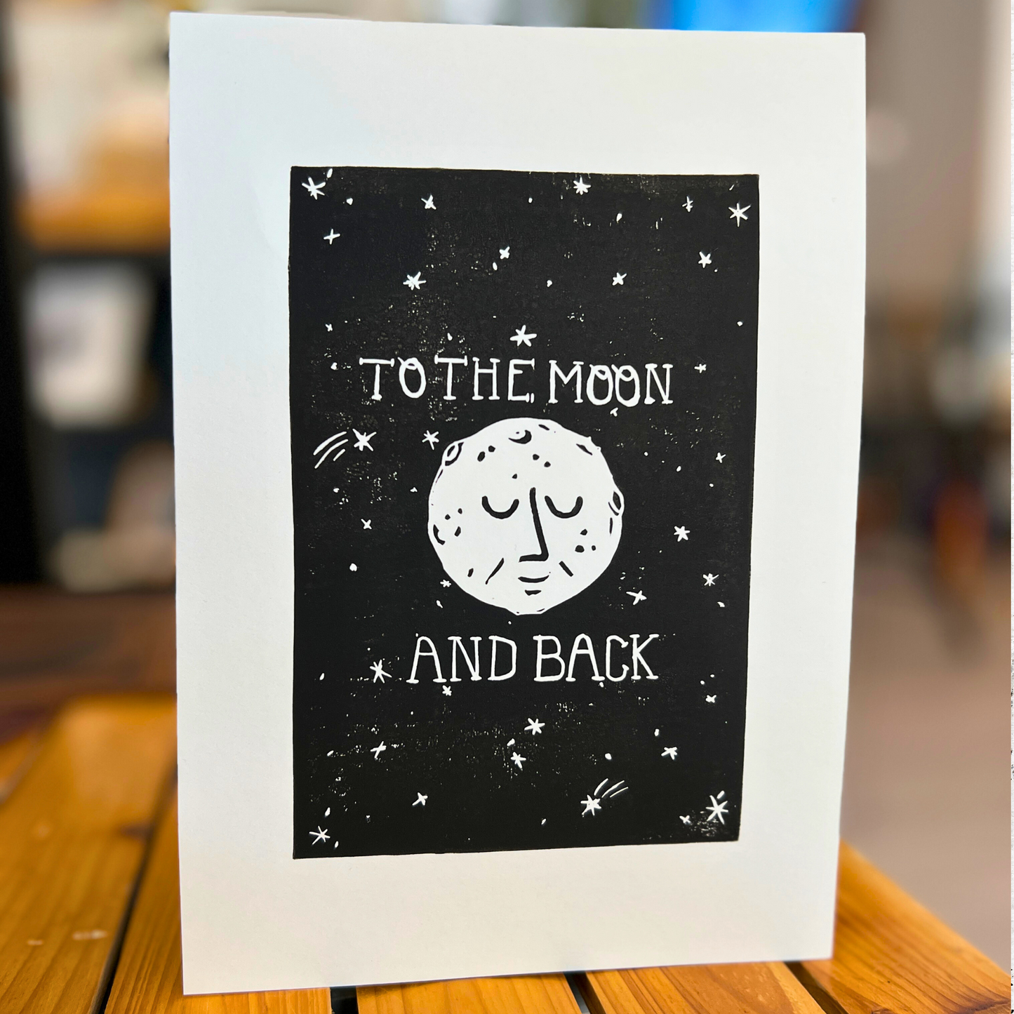 Bild "Ticket To The Moon" Linolschnitt