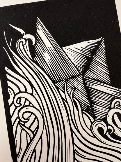 Bild "Kawenzmann" Linolschnitt A5