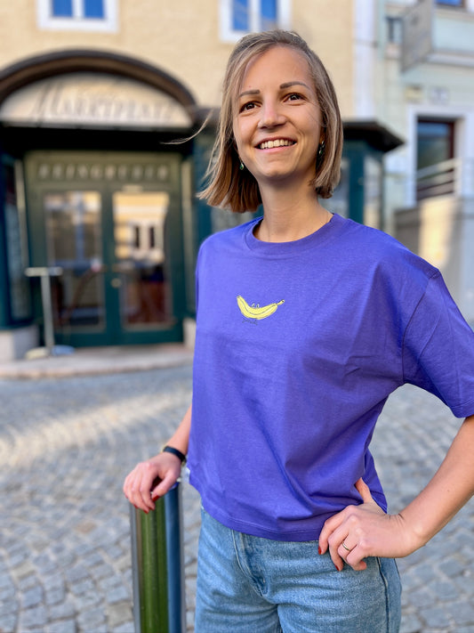 T-Shirt „Smile“ Frauen in lila
