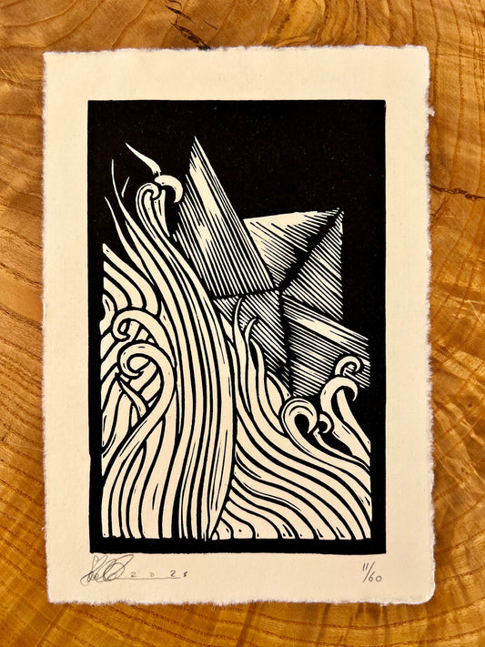 Bild "Kawenzmann" Linolschnitt A5