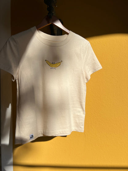 T-Shirt „Smile“ Frauen in naturweiß