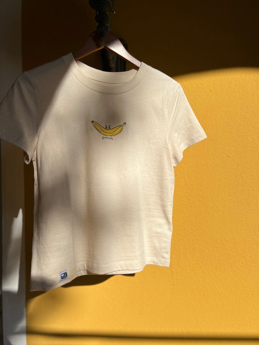 T-Shirt „Smile“ Frauen in naturweiß