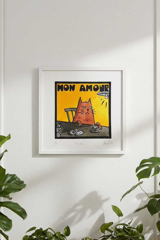 "Mon Amour" Linolschnitt 20x20cm