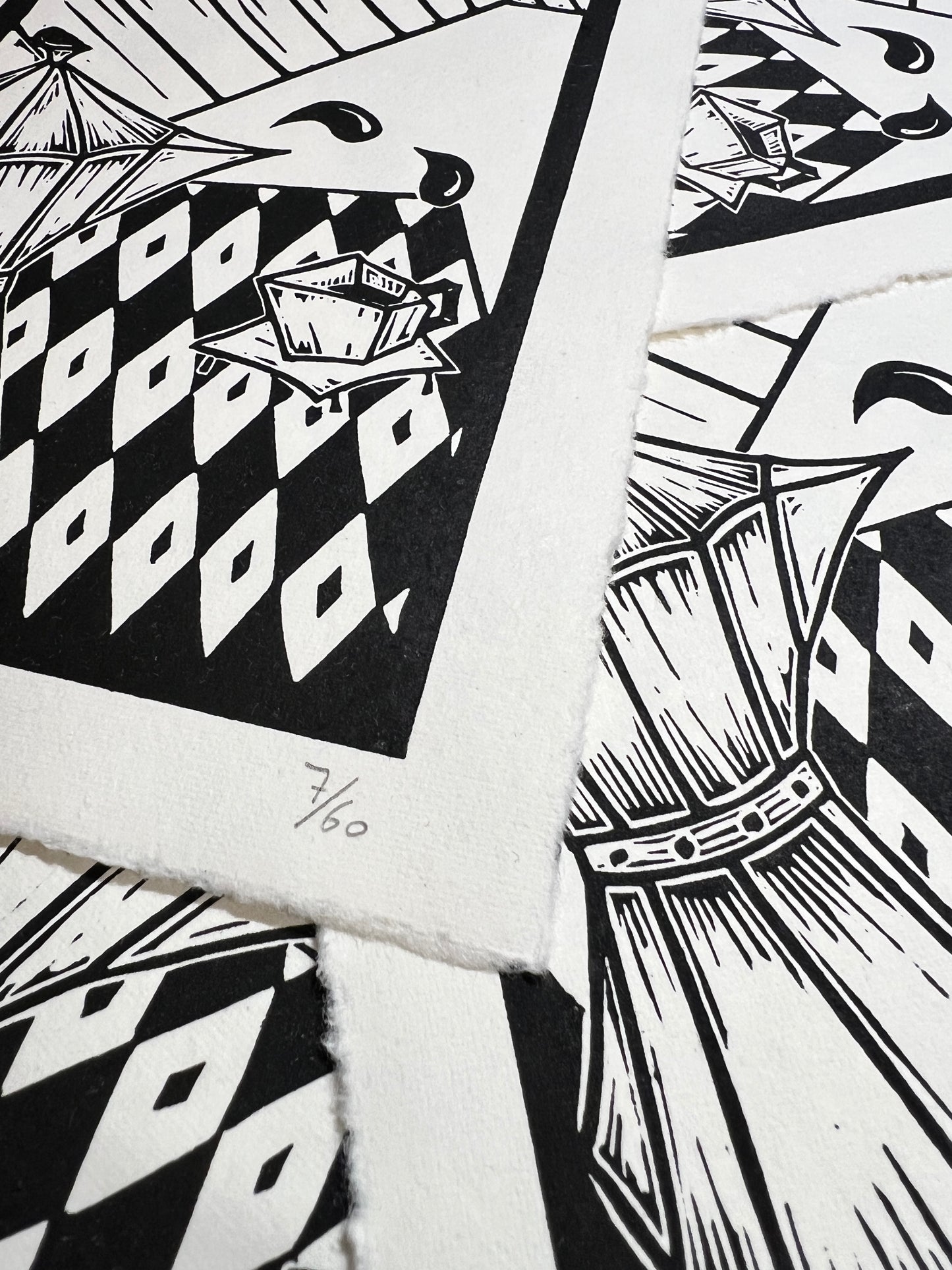 Bild "Kaffee Kubista" Linolschnitt A5