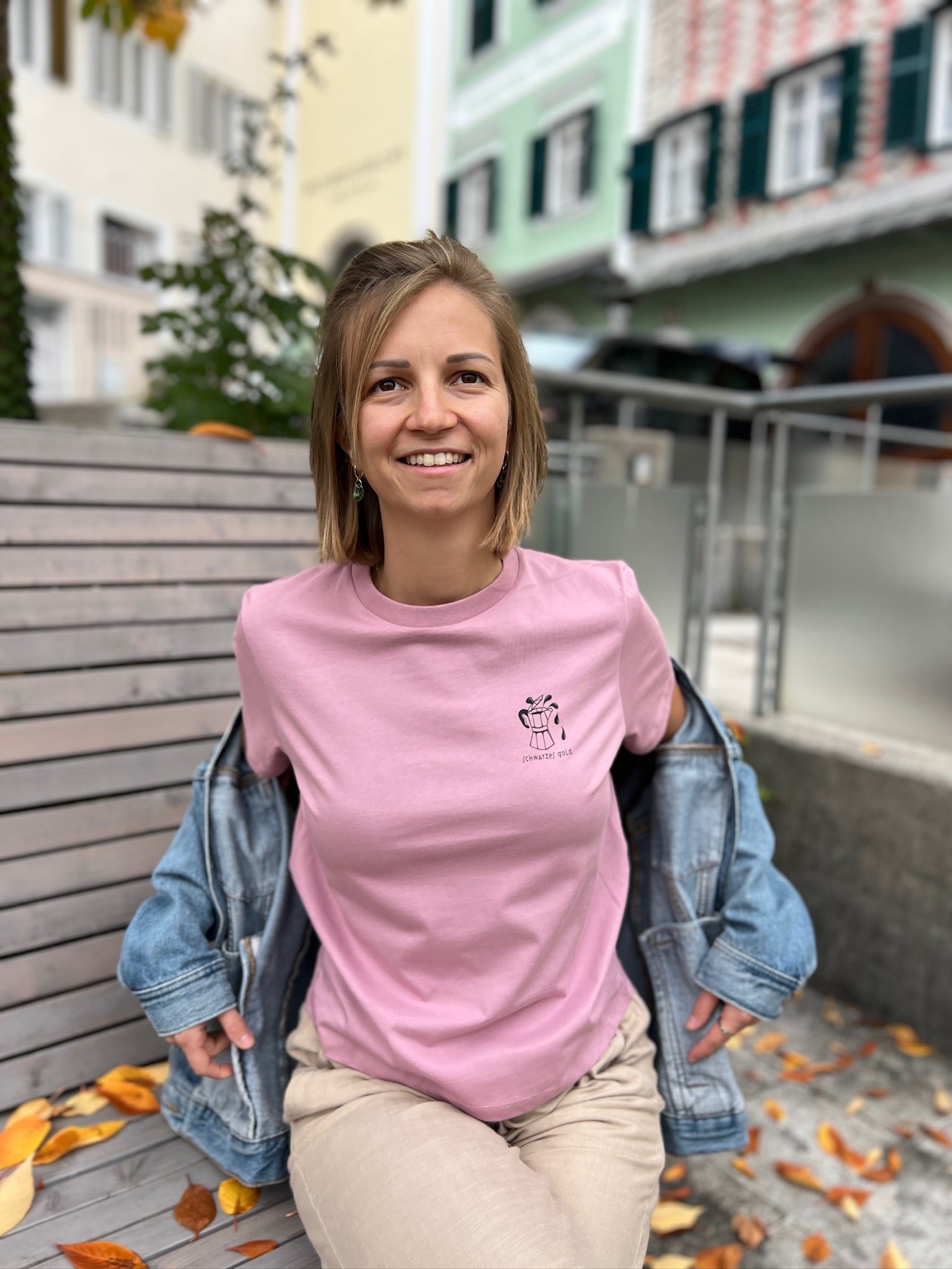 T-Shirt „Schwarzes Gold“ Frauen pinkish