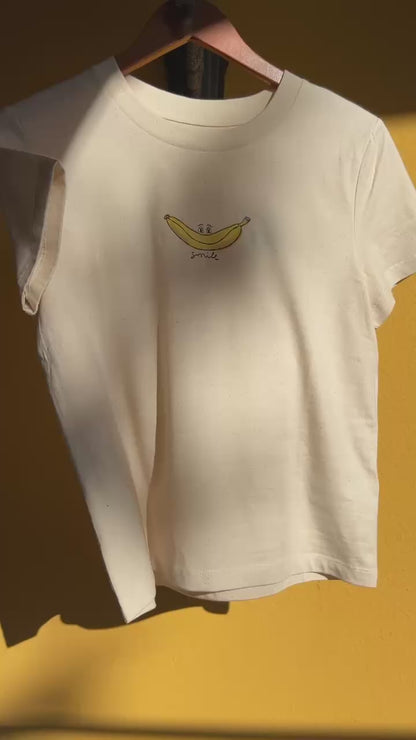 T-Shirt „Smile“ Frauen in naturweiß