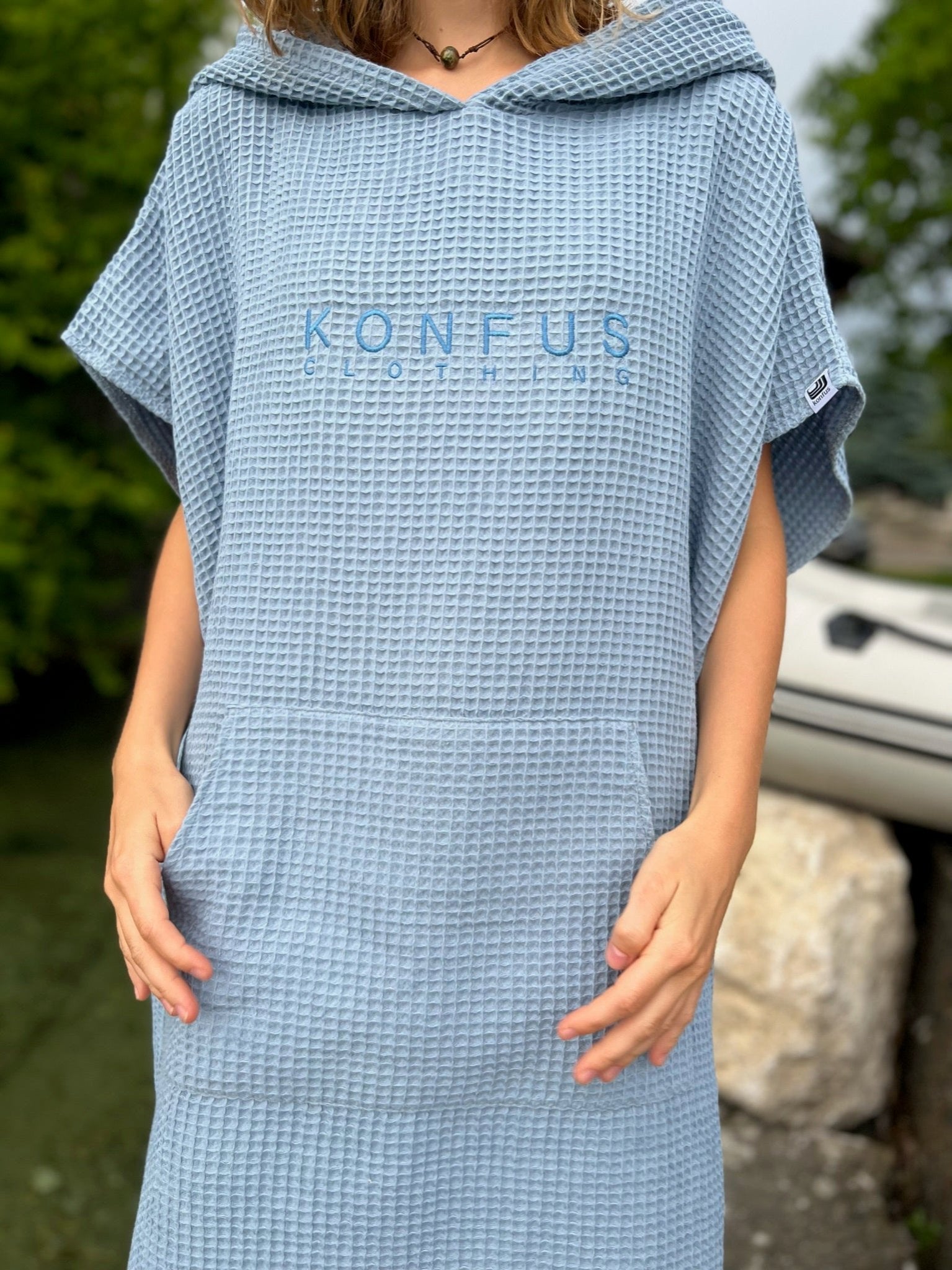 Beachponcho Powder Blue Unisex - konfus clothing