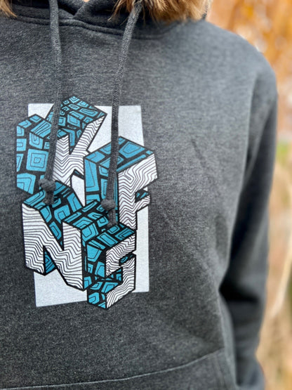 KNFS Hoodie Unisex - white&blue - konfus clothing